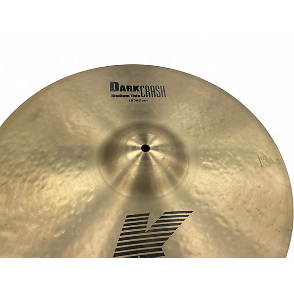 Used Zildjian 18in K Medium Dark Thin Crash Cymbal