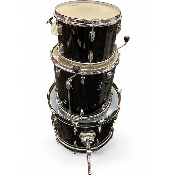 Used Slingerland 3 Piece 3 piece Black Drum Kit
