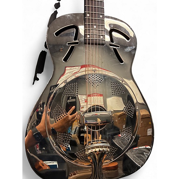 Used Fender fr-48 Silver Resonator Guitar