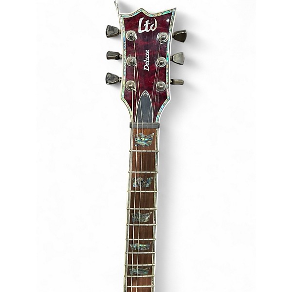 Used ESP LTD EC1000 Deluxe QUILTED RED Solid Body Electric Guitar