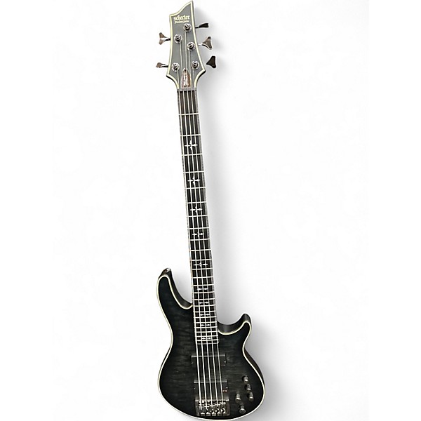 Used Schecter Guitar Research Hellraiser Extreme 5 String TRANS BLACK Electric Bass Guitar