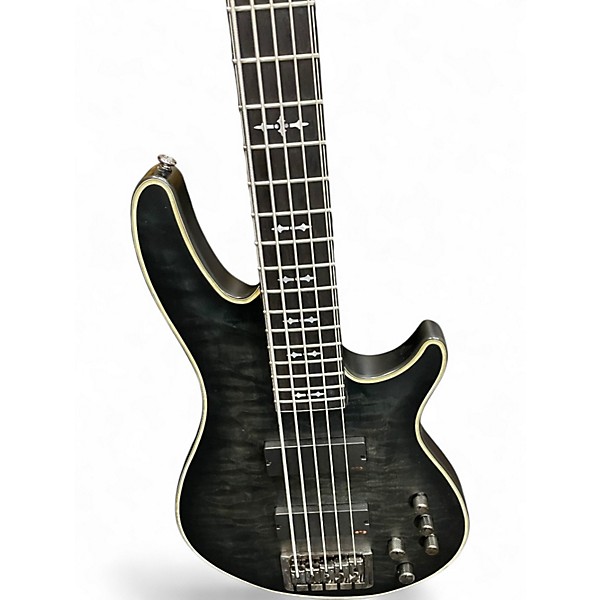 Used Schecter Guitar Research Hellraiser Extreme 5 String TRANS BLACK Electric Bass Guitar