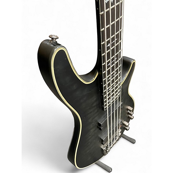 Used Schecter Guitar Research Hellraiser Extreme 5 String TRANS BLACK Electric Bass Guitar
