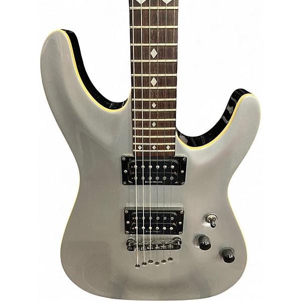 Used Schecter Guitar Research Diamond Series PT Silver Solid Body Electric Guitar