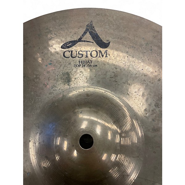 Used Zildjian 14in A Custom Hi Hat Pair Cymbal