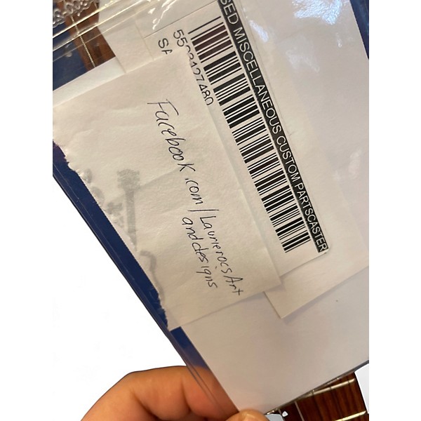 Used Miscellaneous Custom PartsCaster Custom Graphic (Neon Blacklight Blue LED) Solid Body Electric Guitar