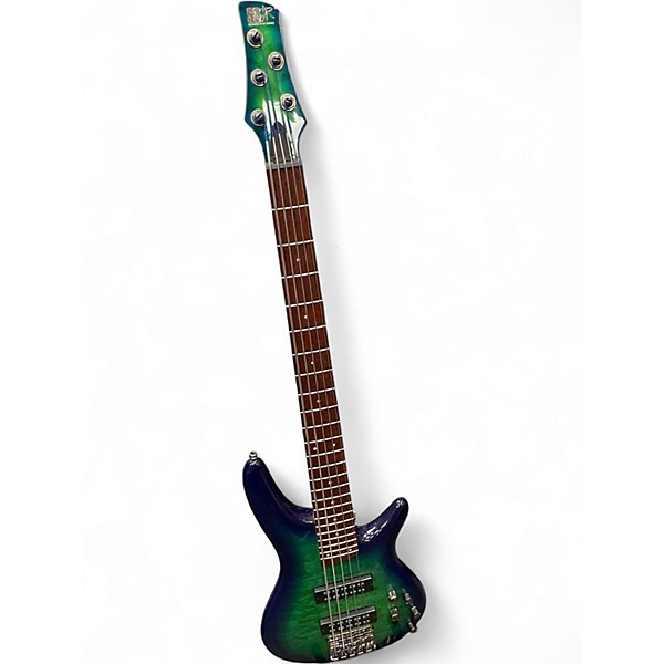 Used Ibanez SR405EQM SURREAL BLUE BURST GLOSS Electric Bass Guitar