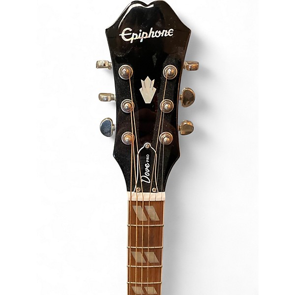 Used Epiphone Dove Pro White Acoustic Electric Guitar