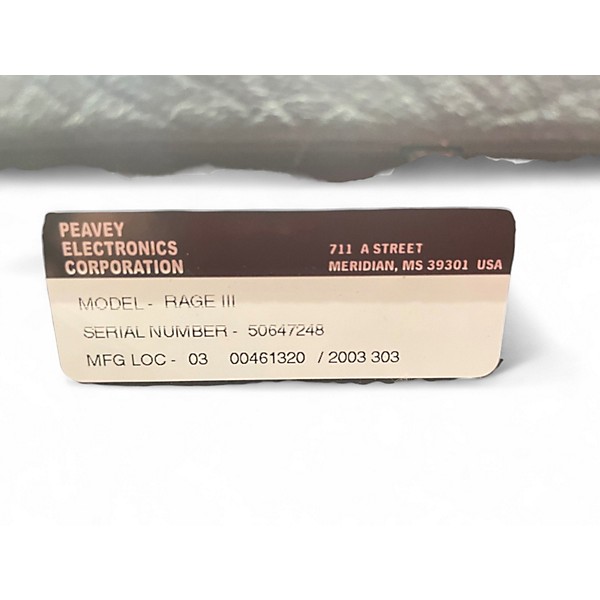 Used Peavey Rage 158 1X8 15W Guitar Combo Amp