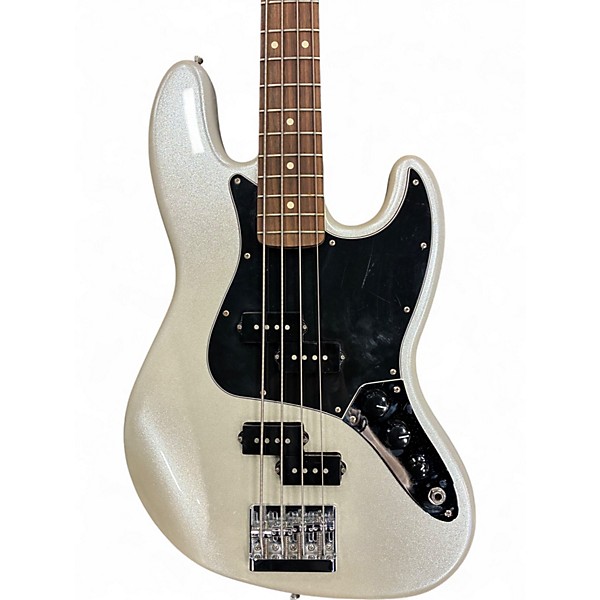 Used 2013 Fender Blacktop Jazz Bass White Chrome Pearl Electric Bass Guitar