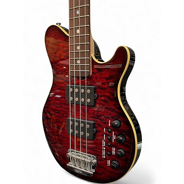 Used Ernie Ball Music Man 25TH Anniversary 4 string Bass Trans Crimson Red Electric Bass Guitar