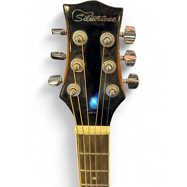 Used Silvertone SD300PK Natural Acoustic Guitar