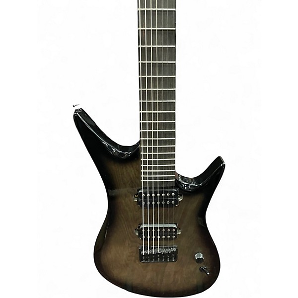 Used Gear4music HARLEM 7 STRING GUITAR Trans Brown Solid Body Electric Guitar