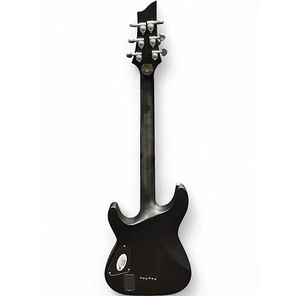 Used Schecter Guitar Research C1 Platinum Trans Black Solid Body Electric Guitar