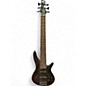 Used Ibanez SR706 6 String Trans Black Electric Bass Guitar thumbnail