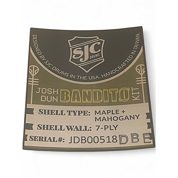 Used SJC Drums 3 Piece Josh Dun "Bandito" Trench Olive Drum Kit