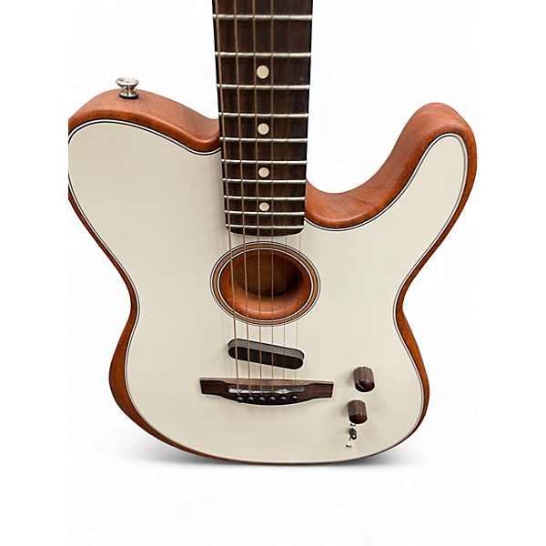 Used Fender Acoustasonic Player Telecaster Arctic White Acoustic Electric Guitar