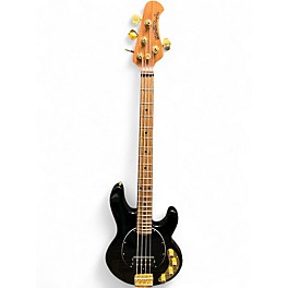 Used Ernie Ball Music Man Stingray 4 String Black and Gold Electric Bass Guitar
