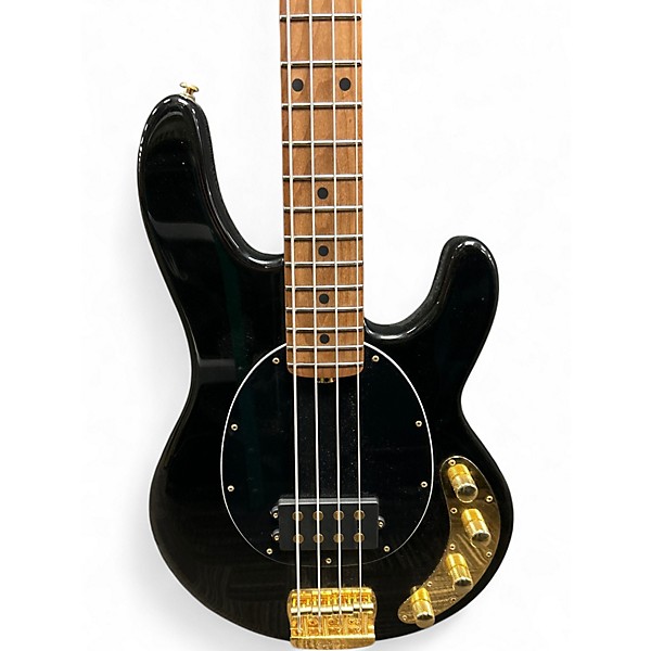 Used Ernie Ball Music Man Stingray 4 String Black and Gold Electric Bass Guitar