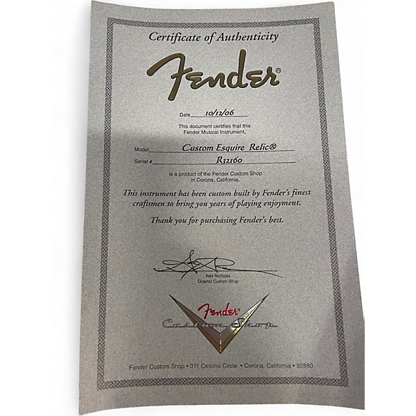 Used Fender custom esquire relic Shoreline Gold Solid Body Electric Guitar