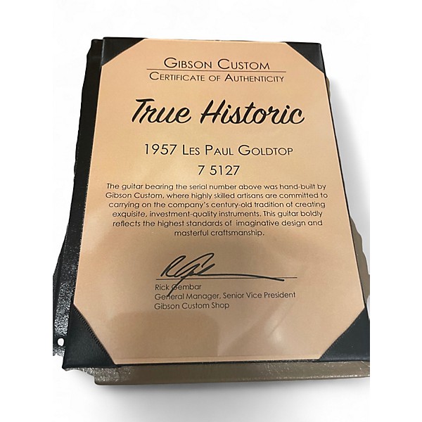 Used Gibson True Historic 1957 Les Paul Standard Gold Top Solid Body Electric Guitar