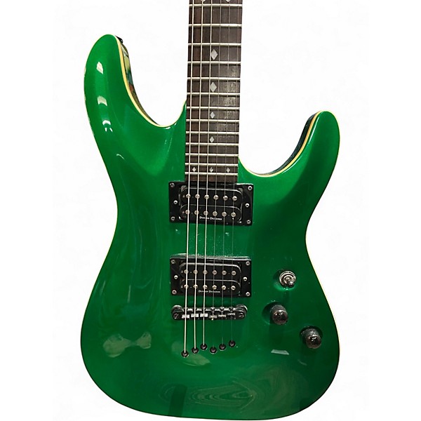 Used Schecter Guitar Research C1  DIAMOND SERIES  Green Solid Body Electric Guitar
