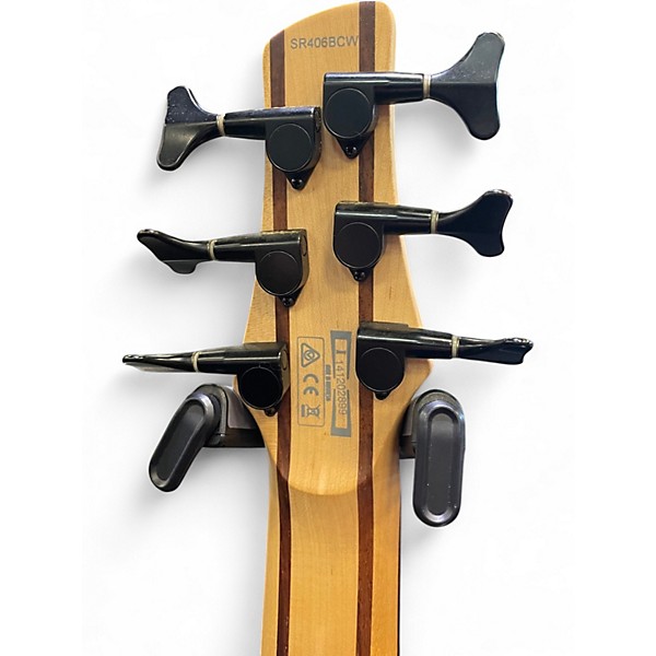Used 2014 Ibanez SR406BCW NATURAL BURL BURST Electric Bass Guitar