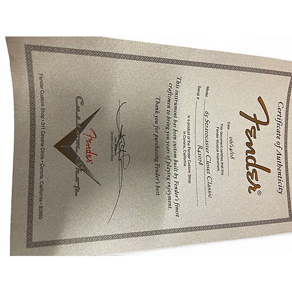 Used Fender 65 stratocaster closet classic Black Solid Body Electric Guitar