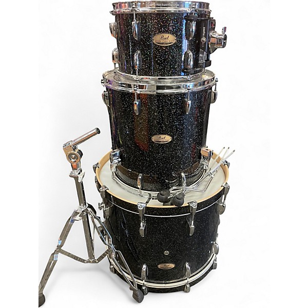 Used Pearl 3 Piece Session Studio Select Black Galaxy Sparkle Drum Kit