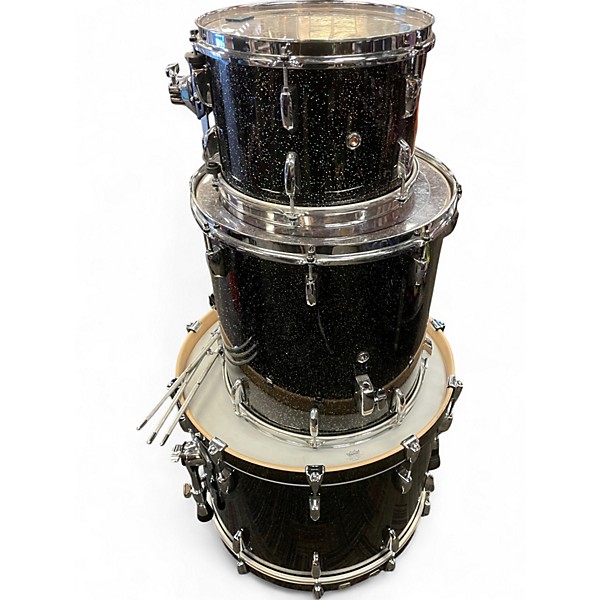 Used Pearl 3 Piece Session Studio Select Black Galaxy Sparkle Drum Kit