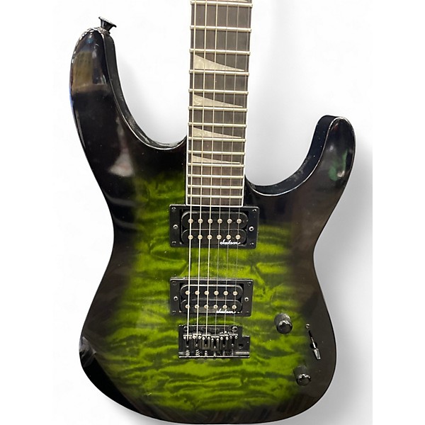 Used Jackson JS20 Dinky transparent green Solid Body Electric Guitar