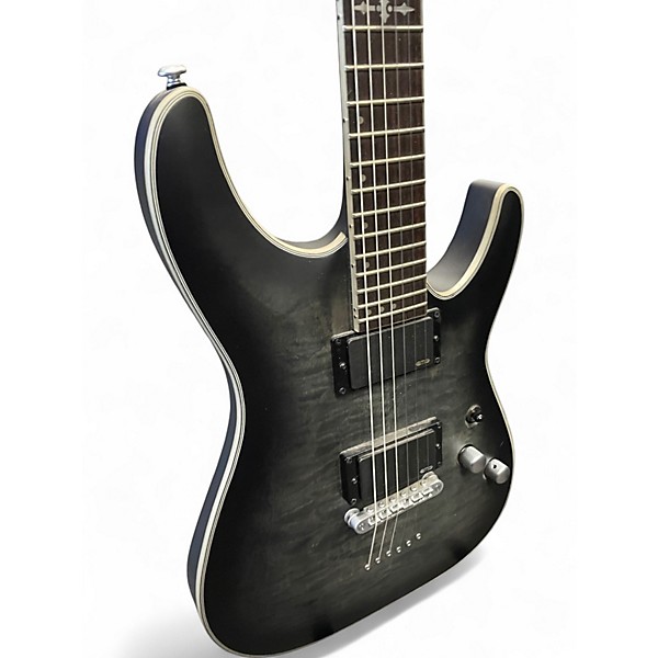 Used Schecter Guitar Research C1 Platinum Trans Black Solid Body Electric Guitar