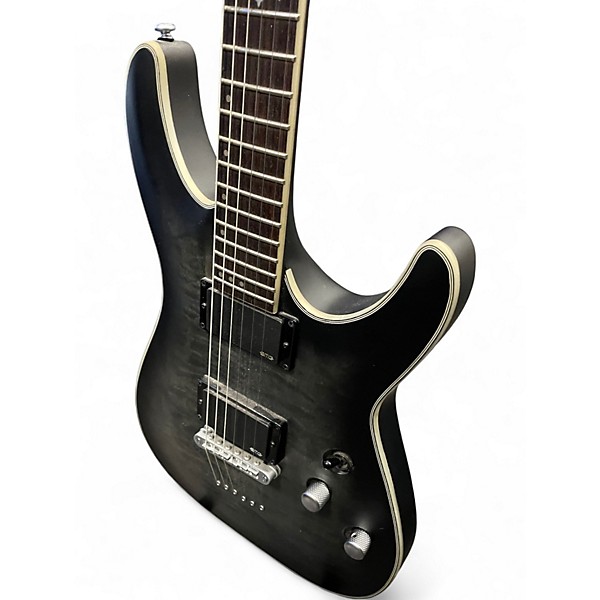 Used Schecter Guitar Research C1 Platinum Trans Black Solid Body Electric Guitar