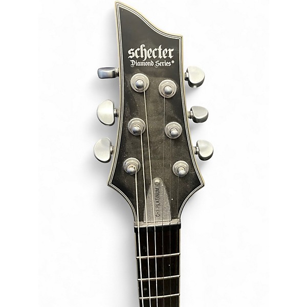 Used Schecter Guitar Research C1 Platinum Trans Black Solid Body Electric Guitar
