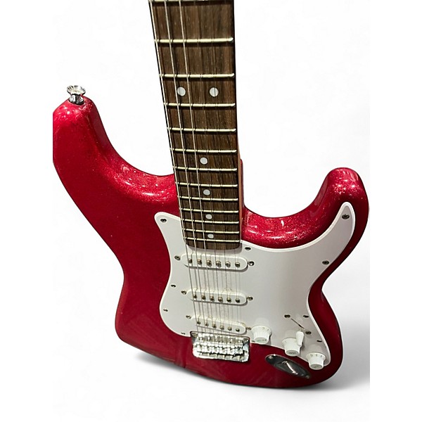 Used Squier STRATOCASTER Candy Apple Red Metallic Solid Body Electric Guitar