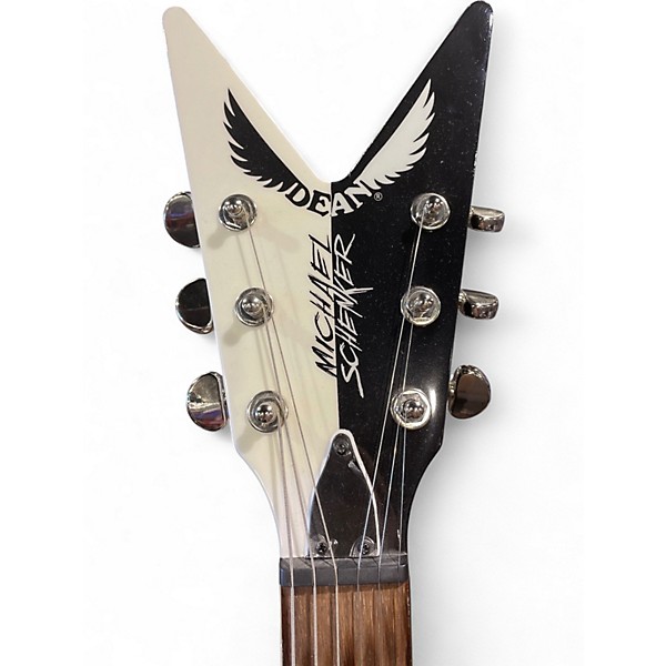 Used Dean Michael Schenker Standard Black and White Solid Body Electric Guitar