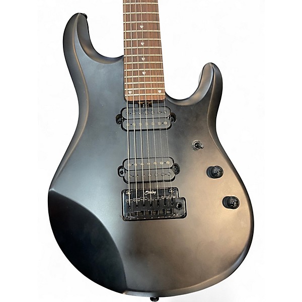 Used Sterling by Music Man John Petrucci JP157 7 String Black Solid Body Electric Guitar