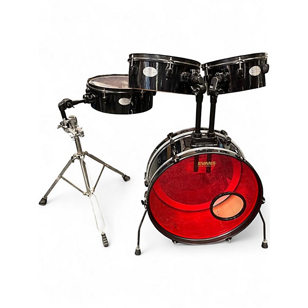 Used Pearl 4 Piece Rhythm Traveler Compact Black Drum Kit