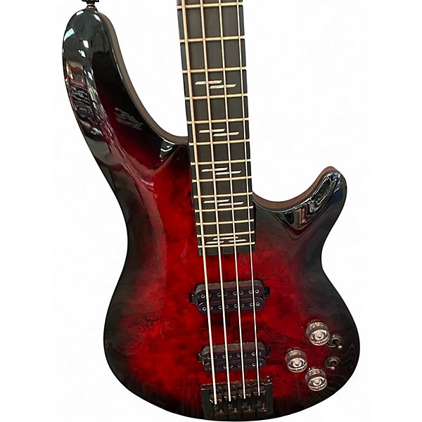 Used Schecter Guitar Research Omen Elite Black Cherry Electric Bass Guitar