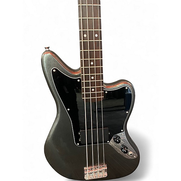 Used Squier Jaguar Charcoal Frost Electric Bass Guitar
