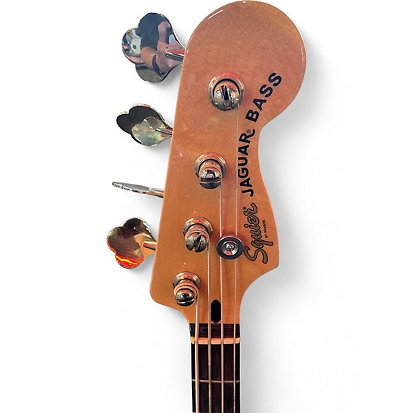 Used Squier Jaguar Charcoal Frost Electric Bass Guitar