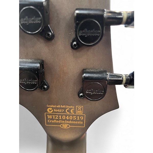 Used Schecter Guitar Research OMEN ELITE 6 BURLED CHARCOEL FININSH Solid Body Electric Guitar