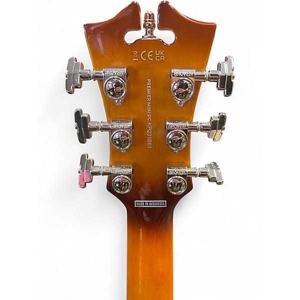 Used D'Angelico Premier Mini DC Dark Iced Tea Burst Hollow Body Electric Guitar