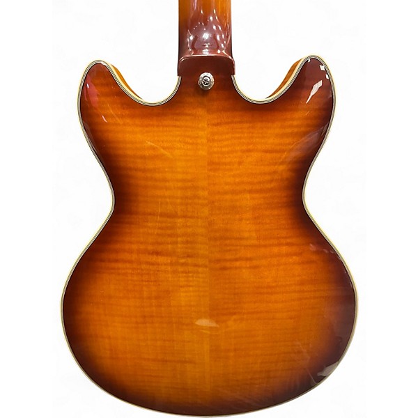 Used D'Angelico Premier Mini DC Dark Iced Tea Burst Hollow Body Electric Guitar