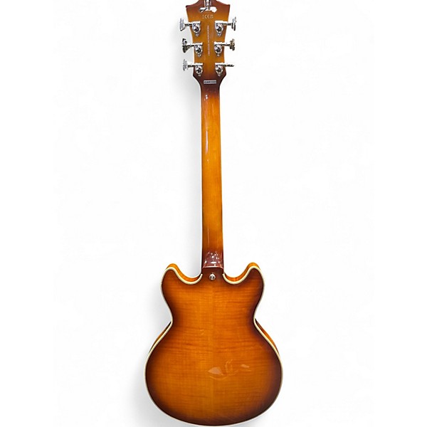 Used D'Angelico Premier Mini DC Dark Iced Tea Burst Hollow Body Electric Guitar