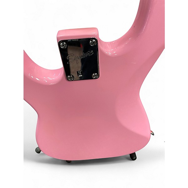 Used Squier Hello Kitty Stratocaster Single Hum Pink With Kitty Pickguard Pink Solid Body Electric Guitar