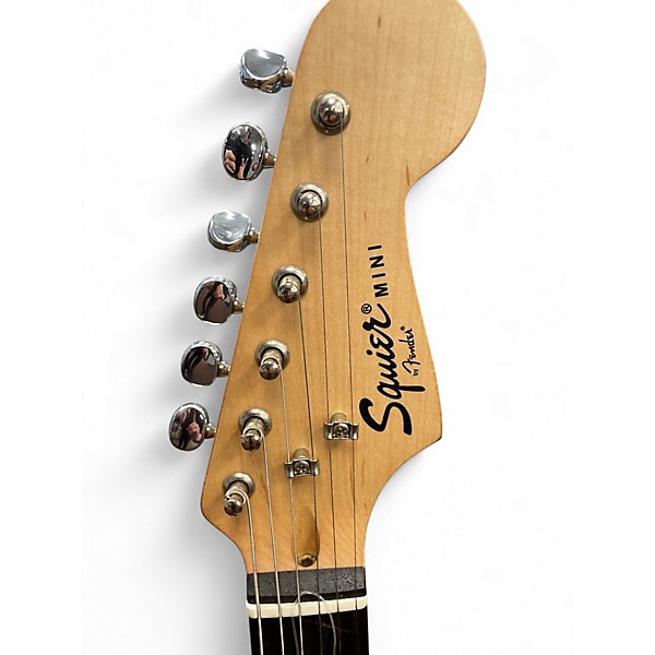 Used Squier Hello Kitty Stratocaster Single Hum Pink With Kitty Pickguard Pink Solid Body Electric Guitar