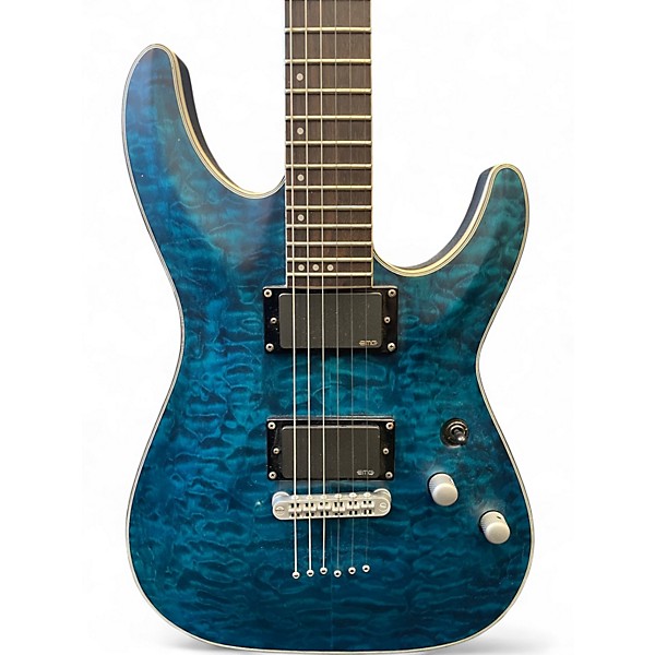 Used Schecter Guitar Research C1 Platinum Trans Blue Solid Body Electric Guitar