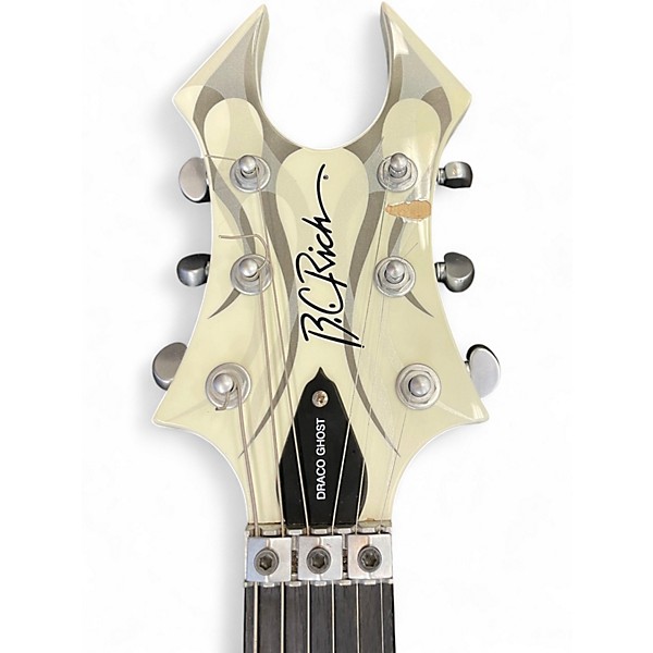 Used B.C. Rich DVG Limited Edition Draco V Floyd Rose White Solid Body Electric Guitar