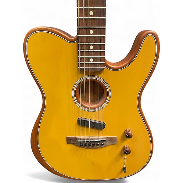 Used Fender Acoustasonic Player Telecaster Butterscotch Blonde Acoustic Electric Guitar